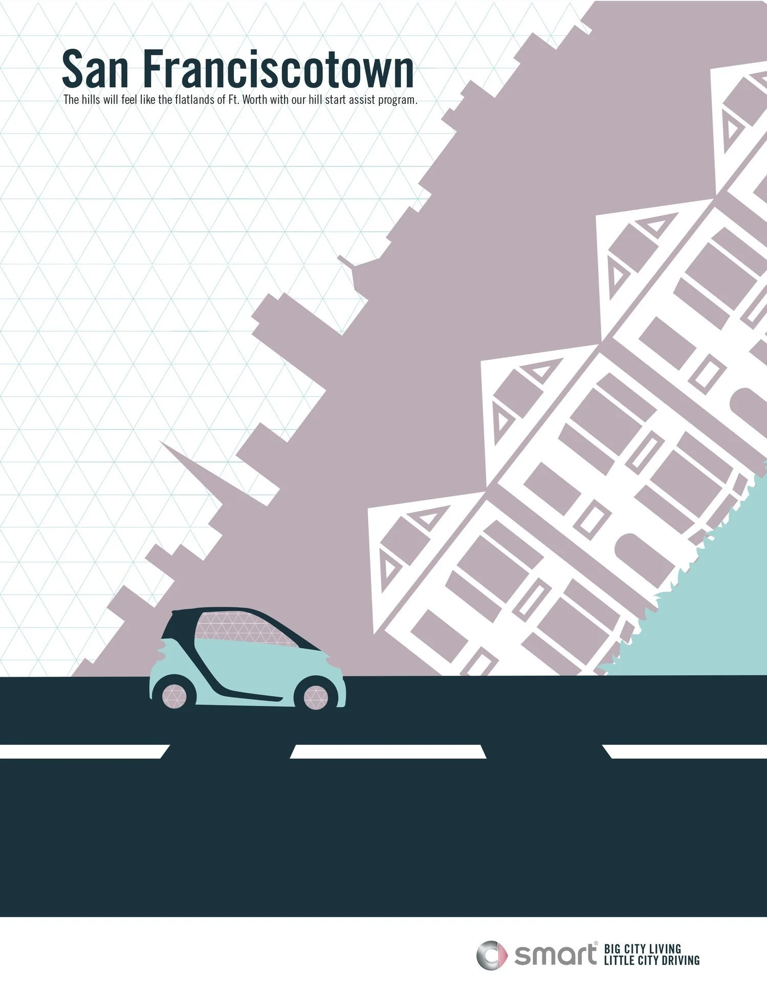 Smart Car — San Franciscotown print ad