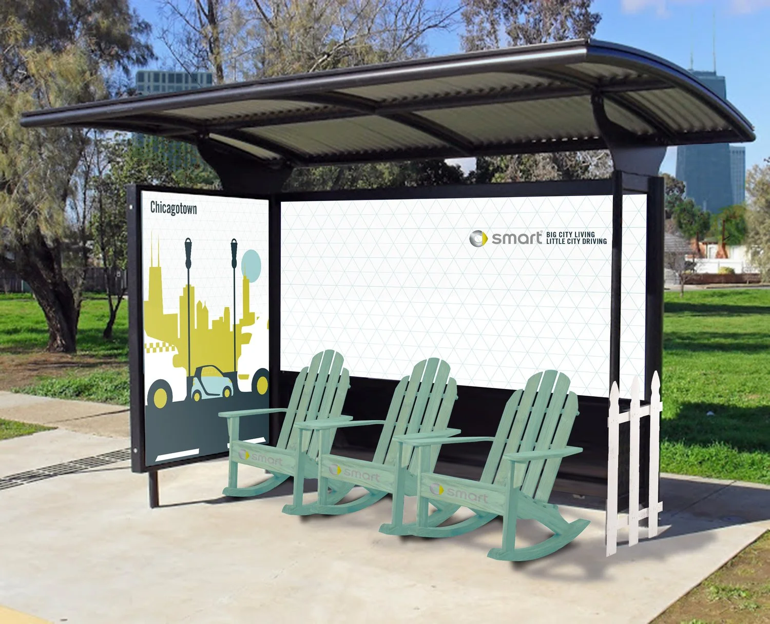 Smart Car bus shelter ad